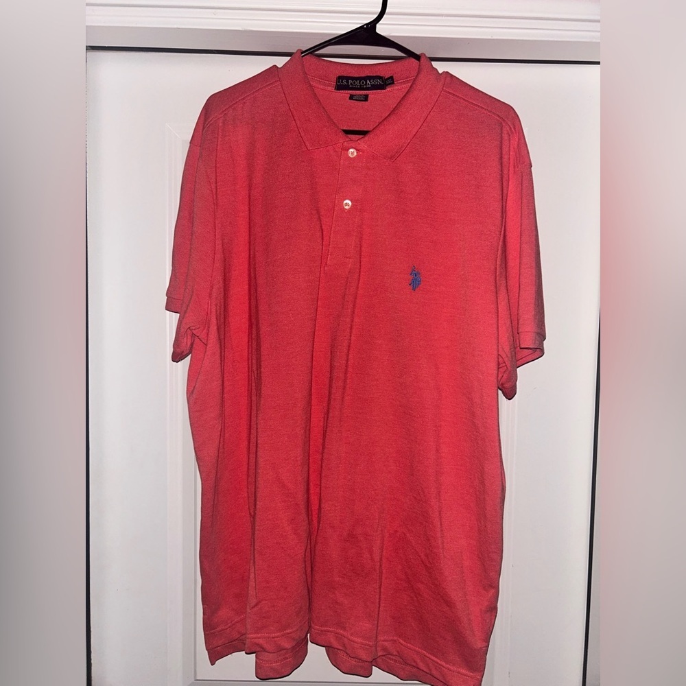 US Polo Assn Polo Short Sleeve Shirt - Coral XXL NWOT